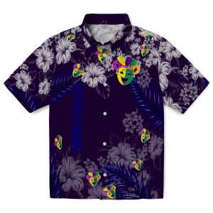 Custom Mardi Gras Hibiscus Print Hawaiian Shirt Best selling