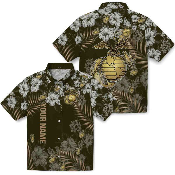 Custom Marine Corps Hibiscus Print Hawaiian Shirt Latest Model