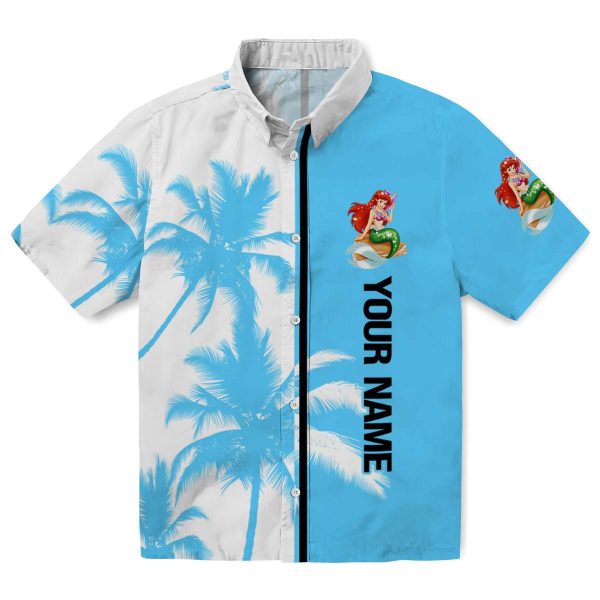 Custom Mermaid Palm Trees Hawaiian Shirt Best selling