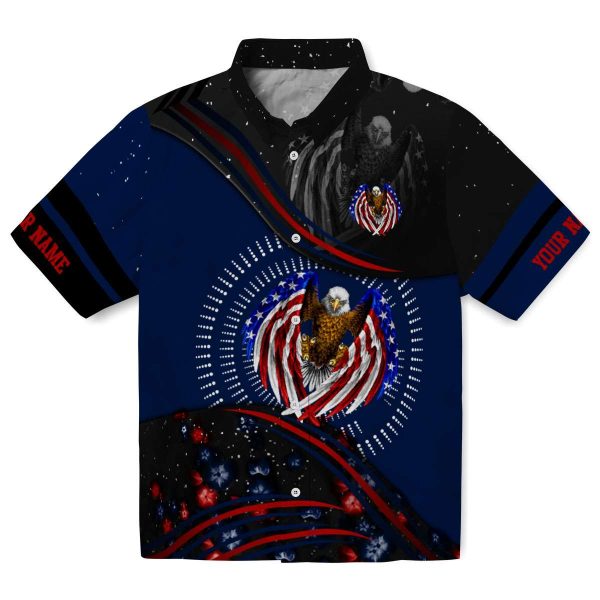 Custom Patriotic Abstract Waves Hawaiian Shirt Best selling