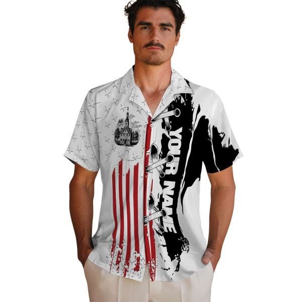 Custom Puritan Stitched Flag Hawaiian Shirt High quality