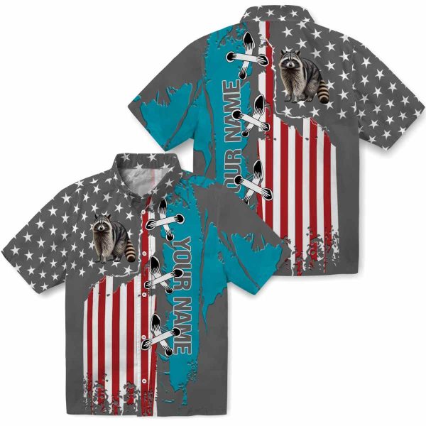 Custom Raccoon Stitched Flag Hawaiian Shirt Latest Model