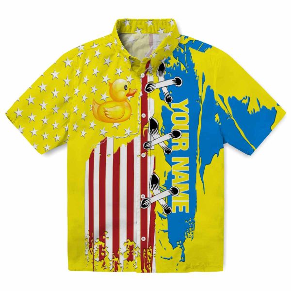 Custom Rubber Duck Stitched Flag Hawaiian Shirt Best selling