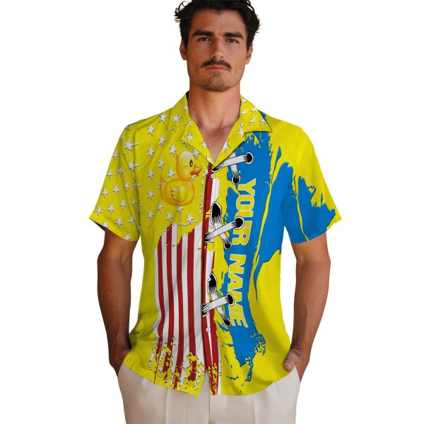 Custom Rubber Duck Stitched Flag Hawaiian Shirt High quality