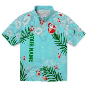 Custom Santa Hibiscus Print Hawaiian Shirt Best selling