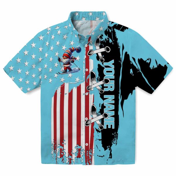 Custom Skiing Stitched Flag Hawaiian Shirt Best selling