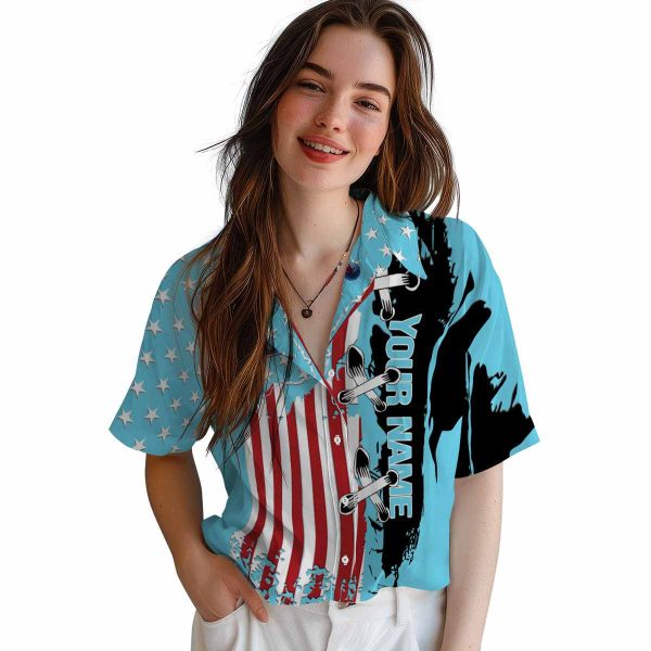 Custom Skiing Stitched Flag Hawaiian Shirt Trendy