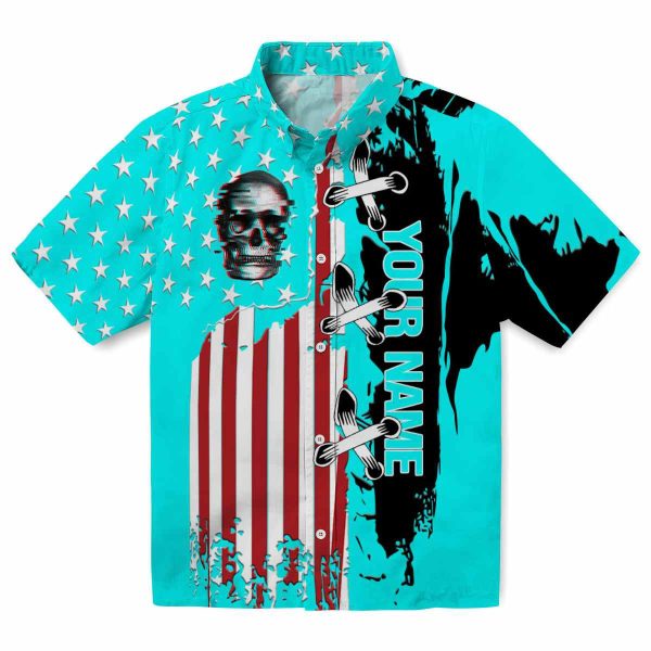 Custom Skull Stitched Flag Hawaiian Shirt Best selling