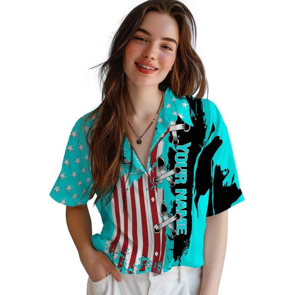 Custom Skull Stitched Flag Hawaiian Shirt Trendy