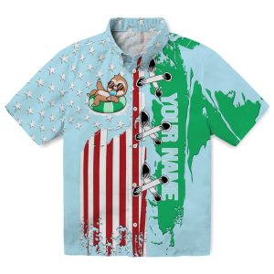 Custom Sloth Stitched Flag Hawaiian Shirt Best selling