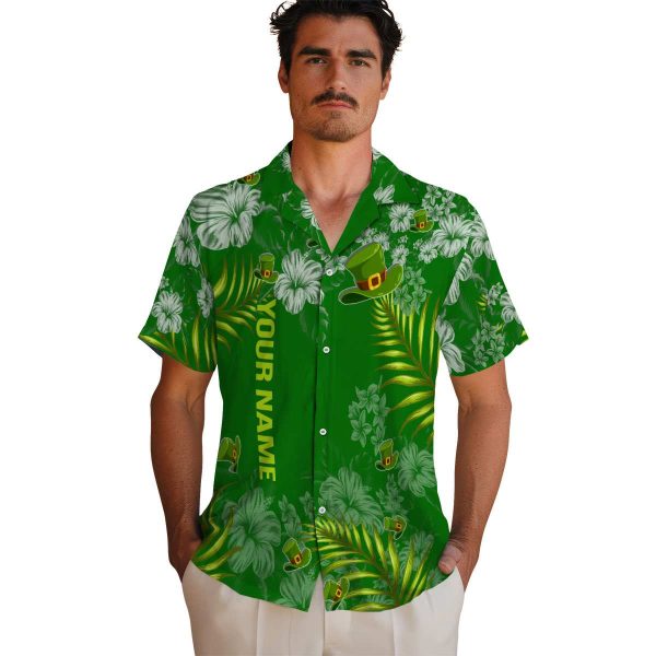 Custom St Patricks Day Hibiscus Print Hawaiian Shirt High quality