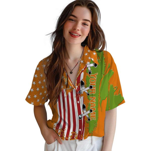 Custom Sunflower Stitched Flag Hawaiian Shirt Trendy