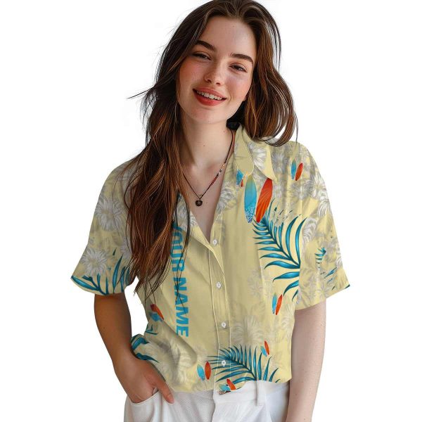 Custom Surf Hibiscus Print Hawaiian Shirt Trendy