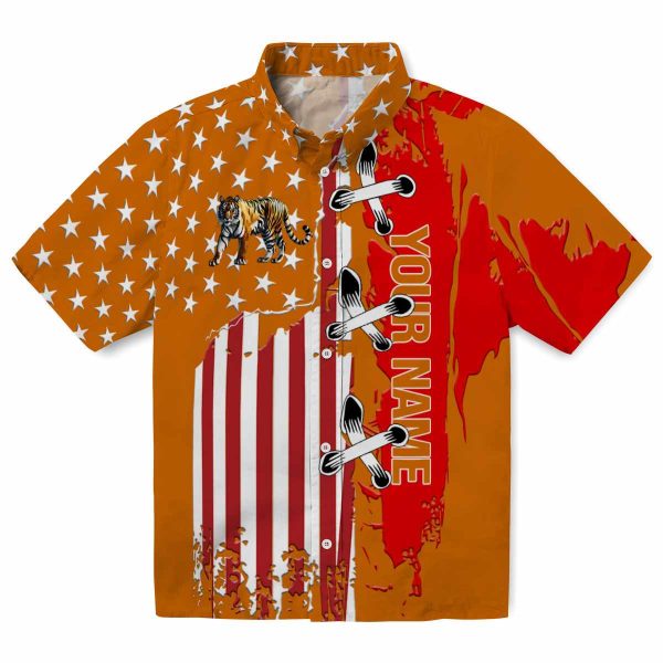 Custom Tiger Stitched Flag Hawaiian Shirt Best selling