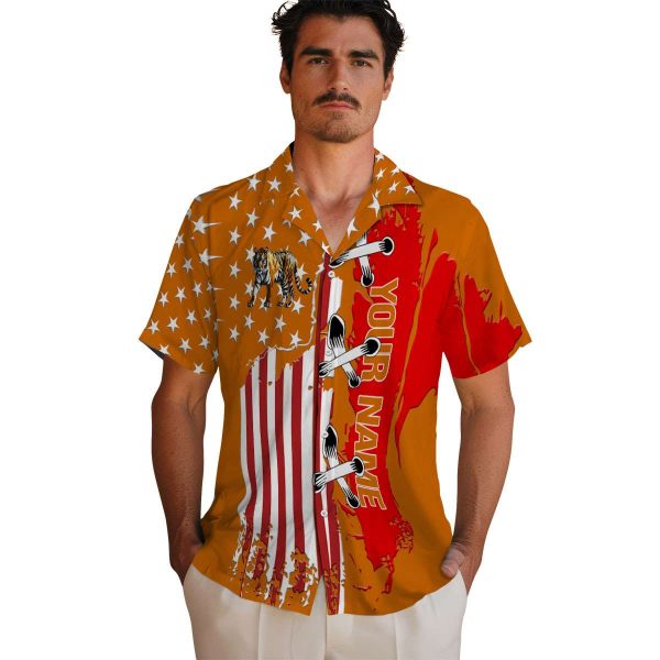 Custom Tiger Stitched Flag Hawaiian Shirt High quality