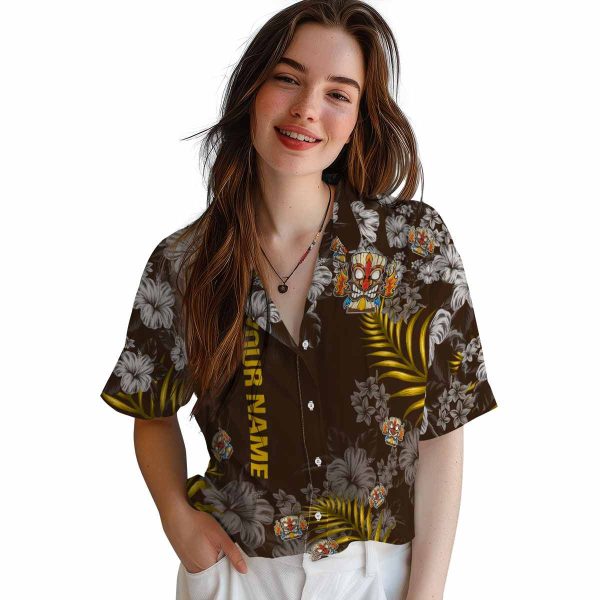 Custom Tiki Hibiscus Print Hawaiian Shirt Trendy