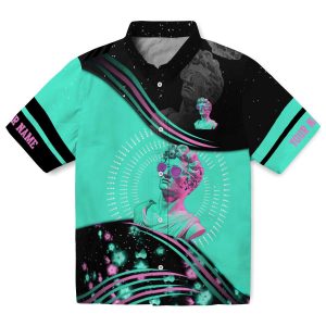 Custom Vaporwave Abstract Waves Hawaiian Shirt Best selling