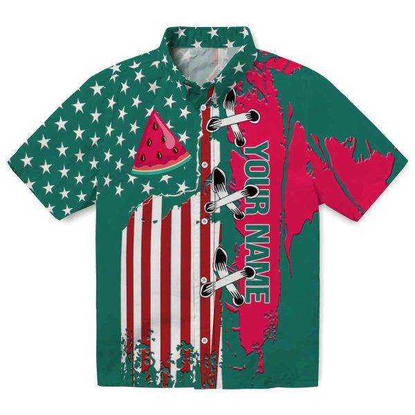 Custom Watermelon Stitched Flag Hawaiian Shirt Best selling