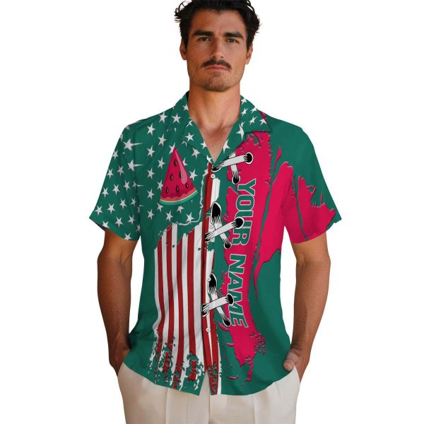 Custom Watermelon Stitched Flag Hawaiian Shirt High quality