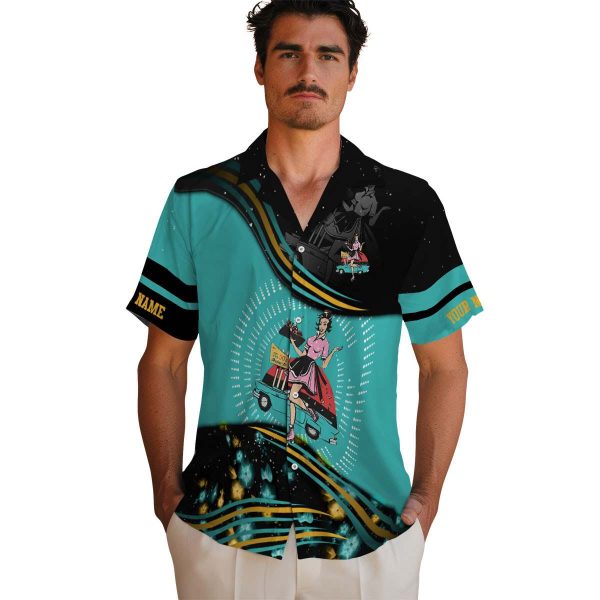 Customized 50s Abstract Waves Hawaiian Shirt High quality