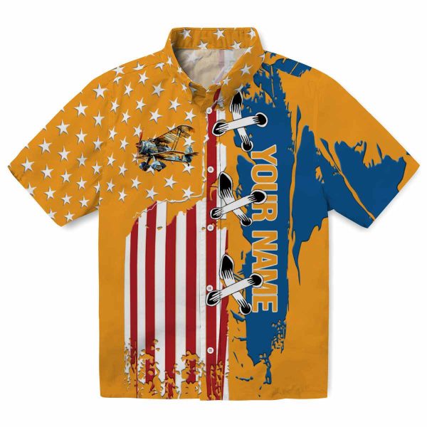 Customized Airplane Stitched Flag Hawaiian Shirt Best selling