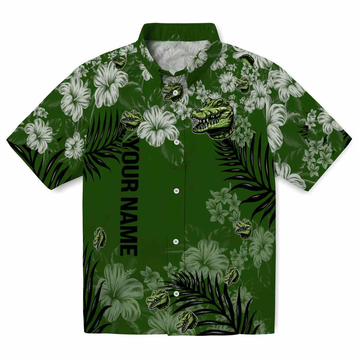 Customized Alligator Hibiscus Print Hawaiian Shirt Best selling