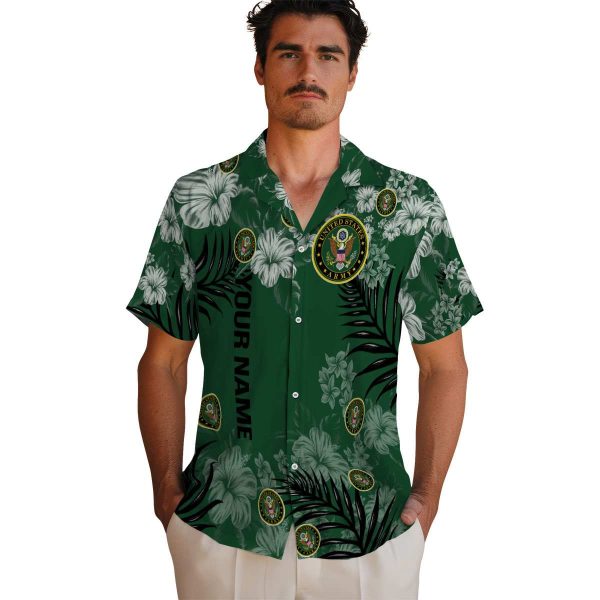 Customized Army Hibiscus Print Hawaiian Shirt High quality