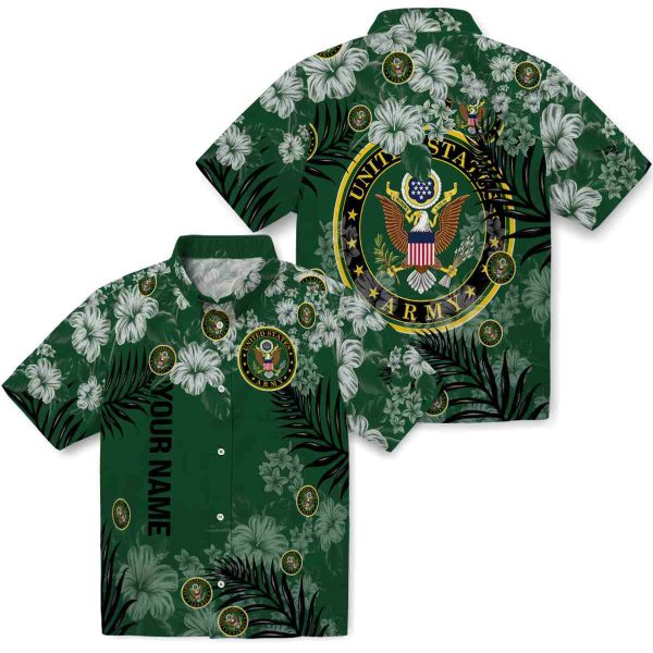 Customized Army Hibiscus Print Hawaiian Shirt Latest Model