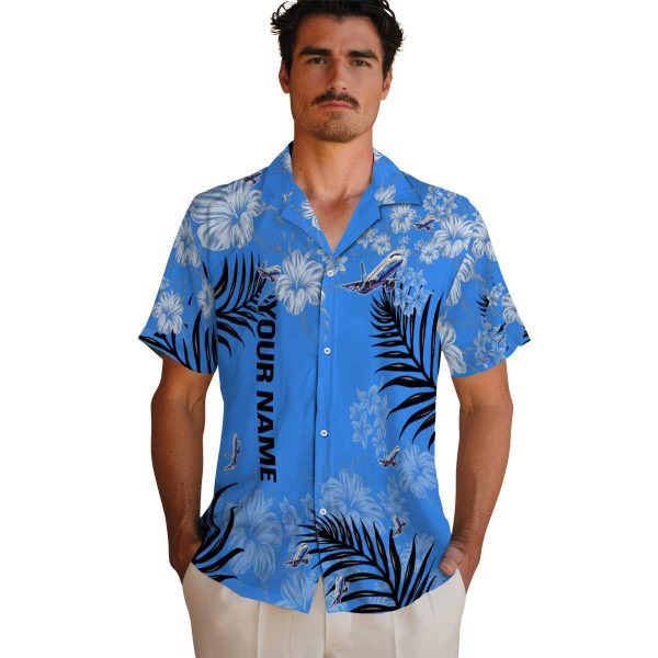 Customized Aviation Hibiscus Print Hawaiian Shirt High quality