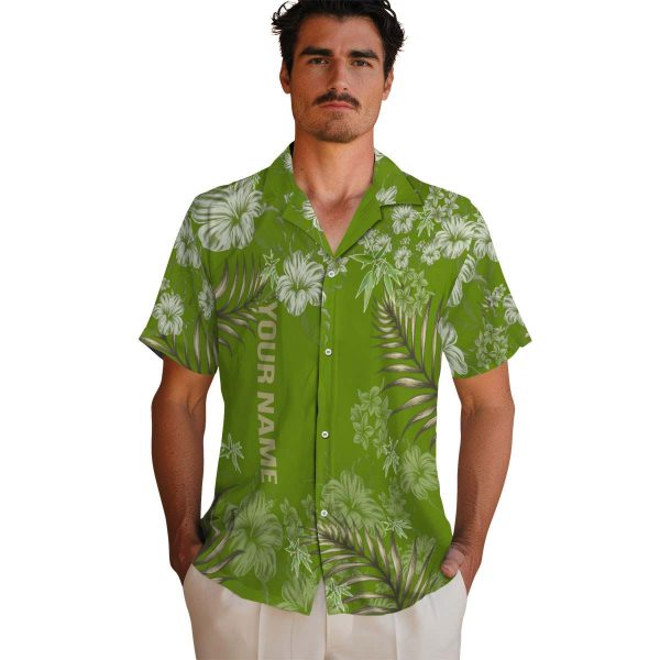 Customized Bamboo Hibiscus Print Hawaiian Shirt High quality