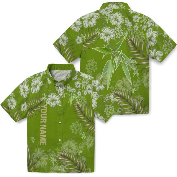 Customized Bamboo Hibiscus Print Hawaiian Shirt Latest Model