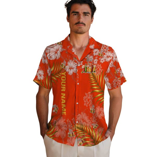 Customized Beer Hibiscus Print Hawaiian Shirt High quality