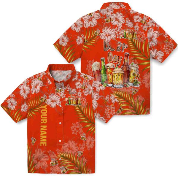 Customized Beer Hibiscus Print Hawaiian Shirt Latest Model