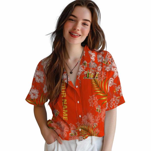 Customized Beer Hibiscus Print Hawaiian Shirt Trendy