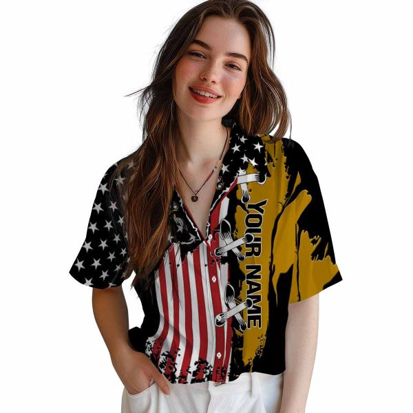 Customized Biker Stitched Flag Hawaiian Shirt Trendy