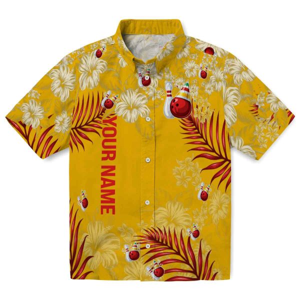 Customized Bowling Hibiscus Print Hawaiian Shirt Best selling