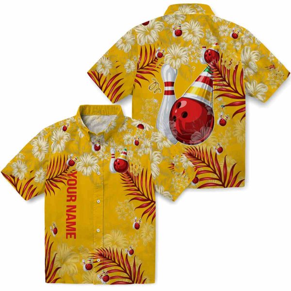 Customized Bowling Hibiscus Print Hawaiian Shirt Latest Model