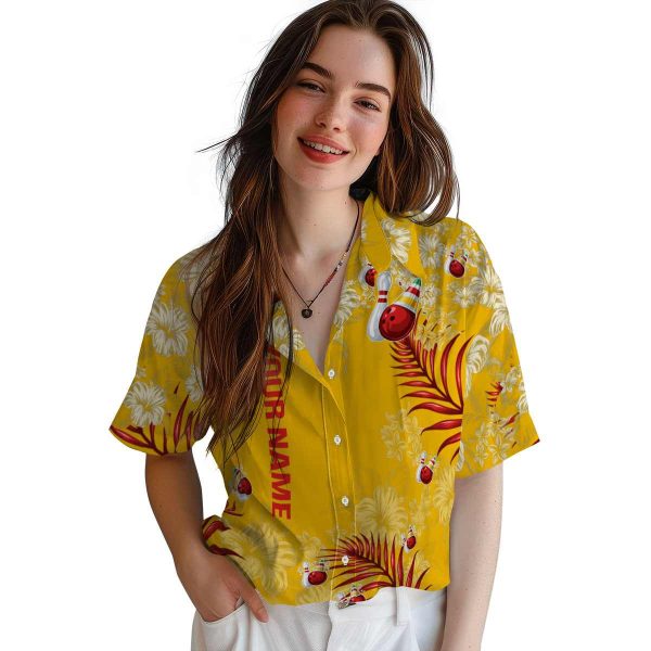 Customized Bowling Hibiscus Print Hawaiian Shirt Trendy