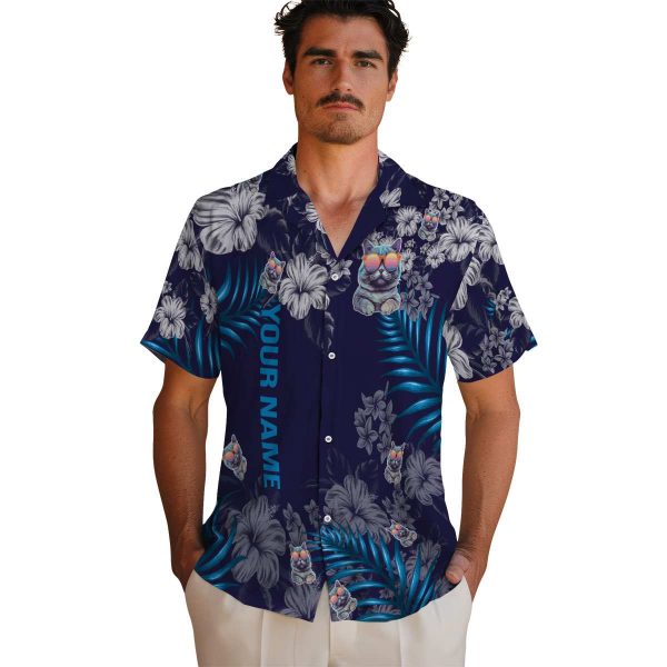 Customized Cat Hibiscus Print Hawaiian Shirt High quality