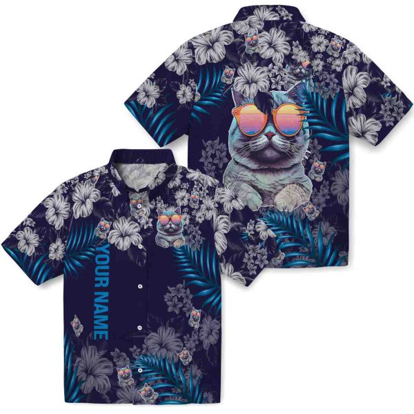 Customized Cat Hibiscus Print Hawaiian Shirt Latest Model