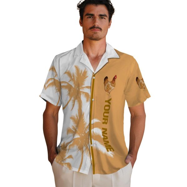 Customized Chicken Palm Trees Hawaiian Shirt High quality