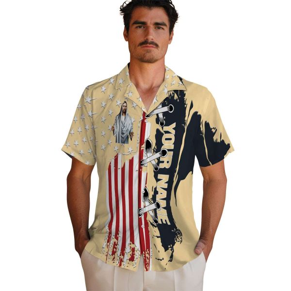 Customized Christian Stitched Flag Hawaiian Shirt High quality