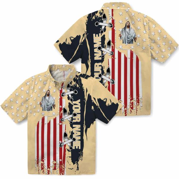 Customized Christian Stitched Flag Hawaiian Shirt Latest Model