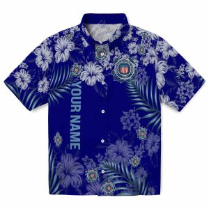 Customized Coast Guard Hibiscus Print Hawaiian Shirt Best selling