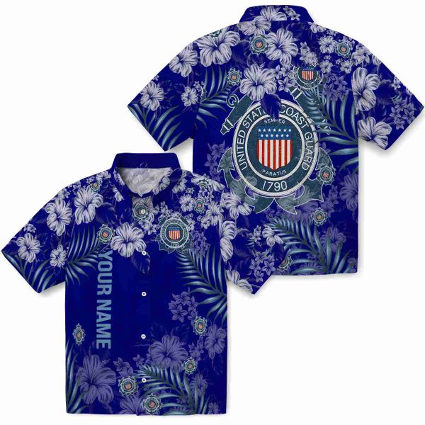 Customized Coast Guard Hibiscus Print Hawaiian Shirt Latest Model