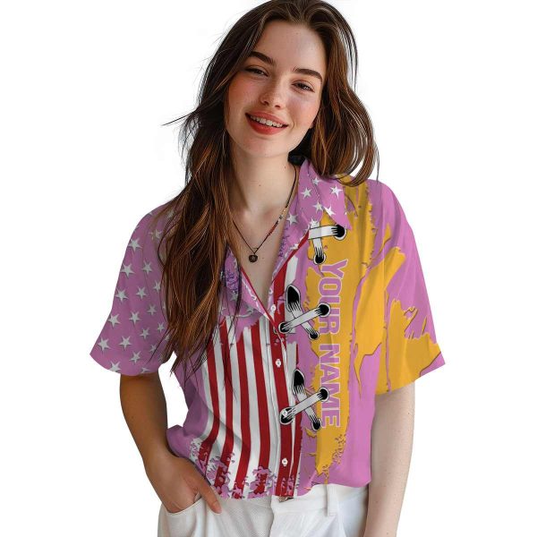 Customized Coral Stitched Flag Hawaiian Shirt Trendy