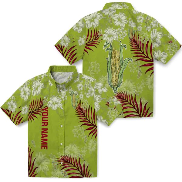 Customized Corn Hibiscus Print Hawaiian Shirt Latest Model