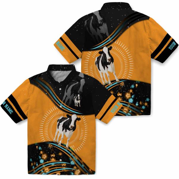 Customized Cow Abstract Waves Hawaiian Shirt Latest Model