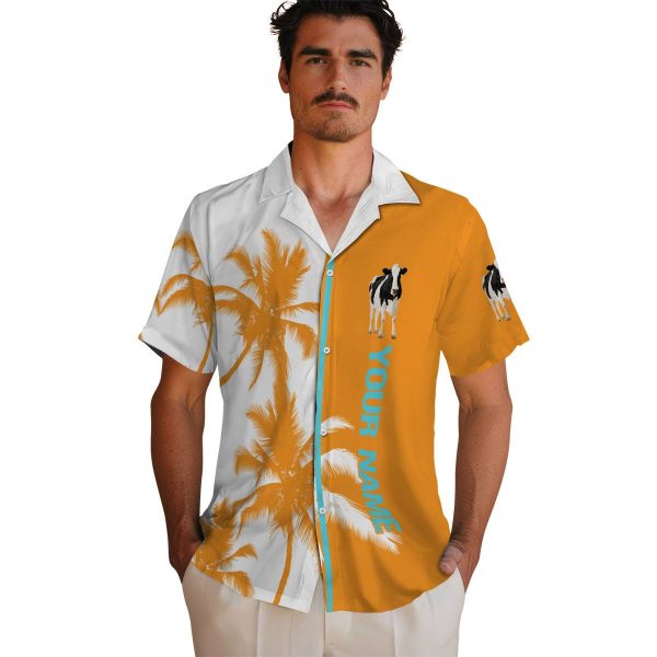 Customized Cow Palm Trees Hawaiian Shirt High quality