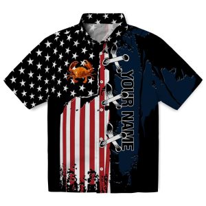 Customized Crab Stitched Flag Hawaiian Shirt Best selling